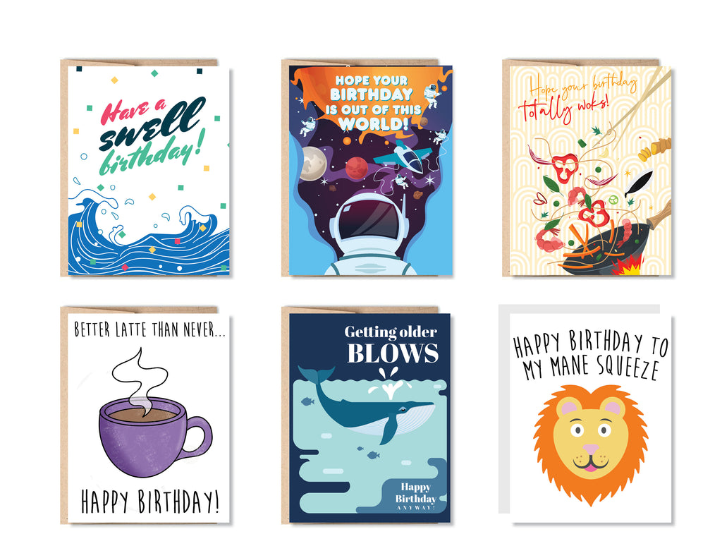 More Funny Birthday Greeting Card Set or Single - Set #13