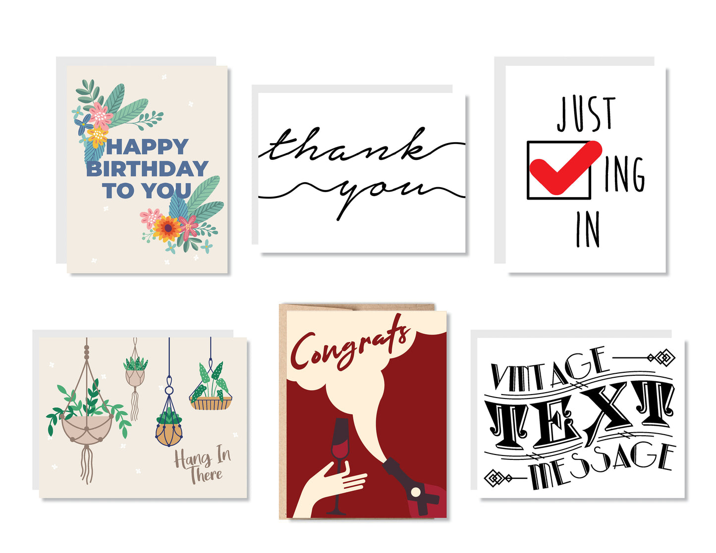 Professional Variety Greeting Card Set or Single - Set #14