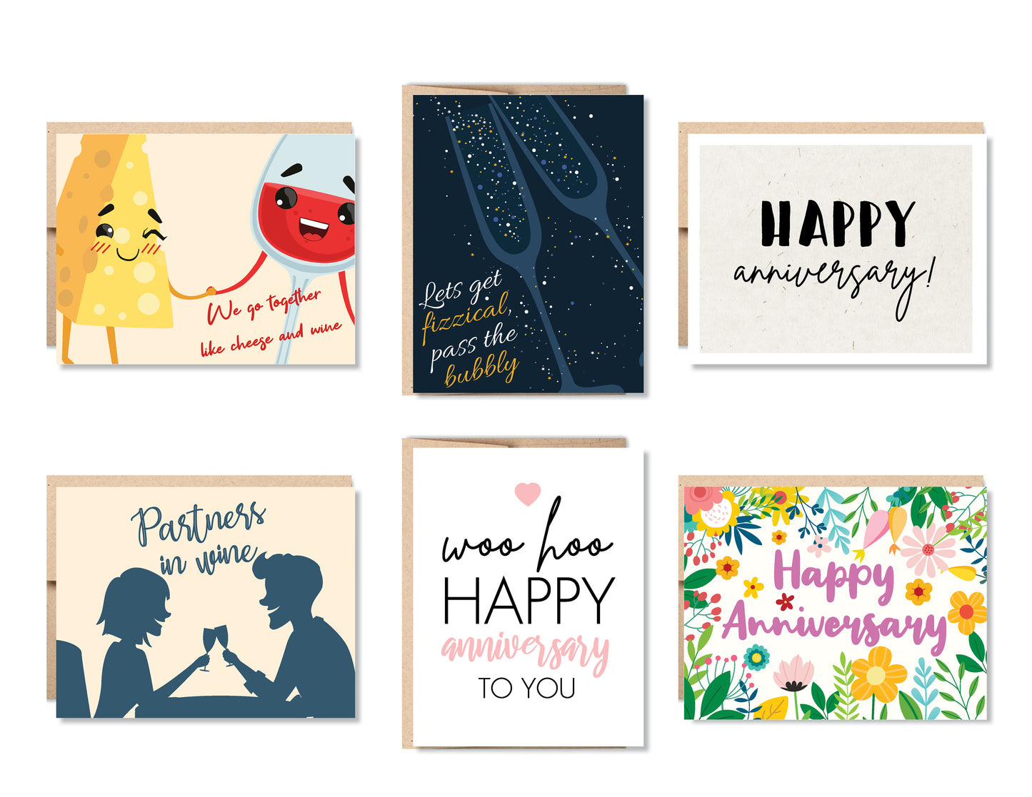 Anniversary Greeting Card Set or Single - Set #26