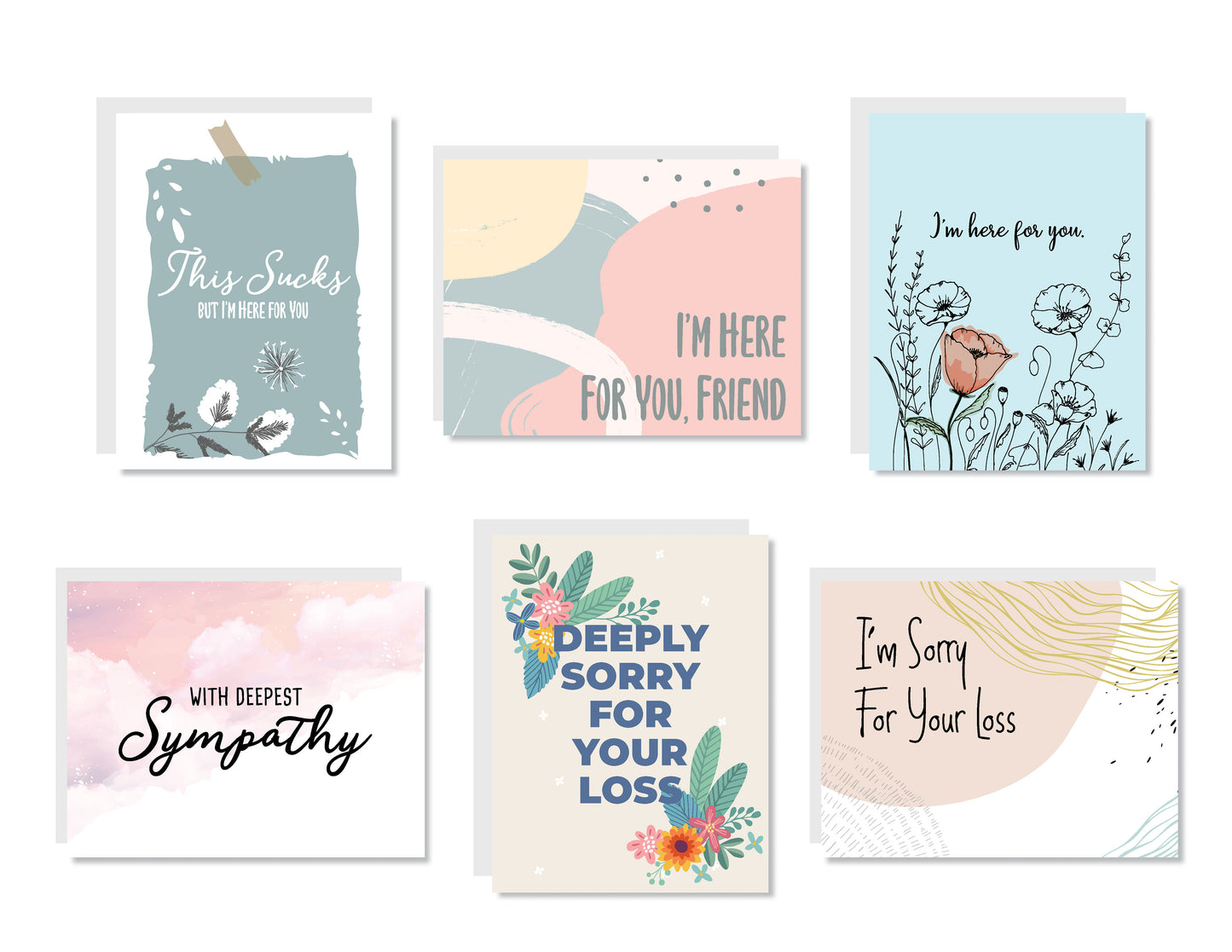 Sympathy Greeting Card Set or Single - Set #5