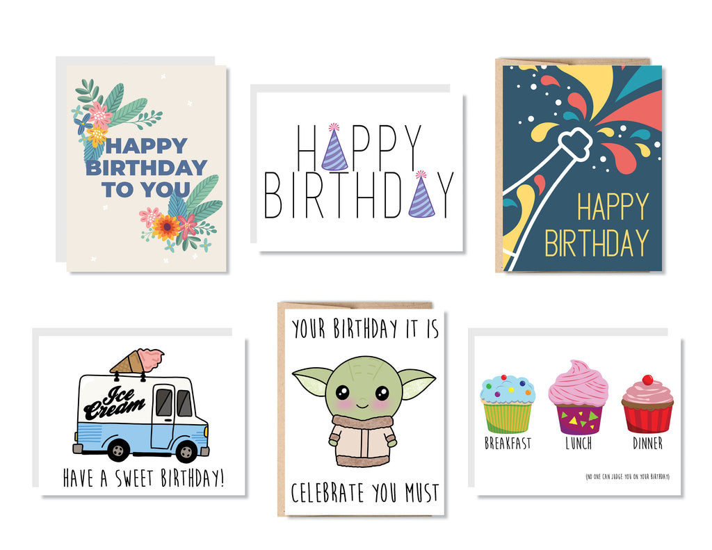 Birthday Greeting Card Set or Single - Set #6