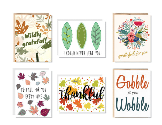 Grateful & Thankful Greeting Card Set or Single - Set #9