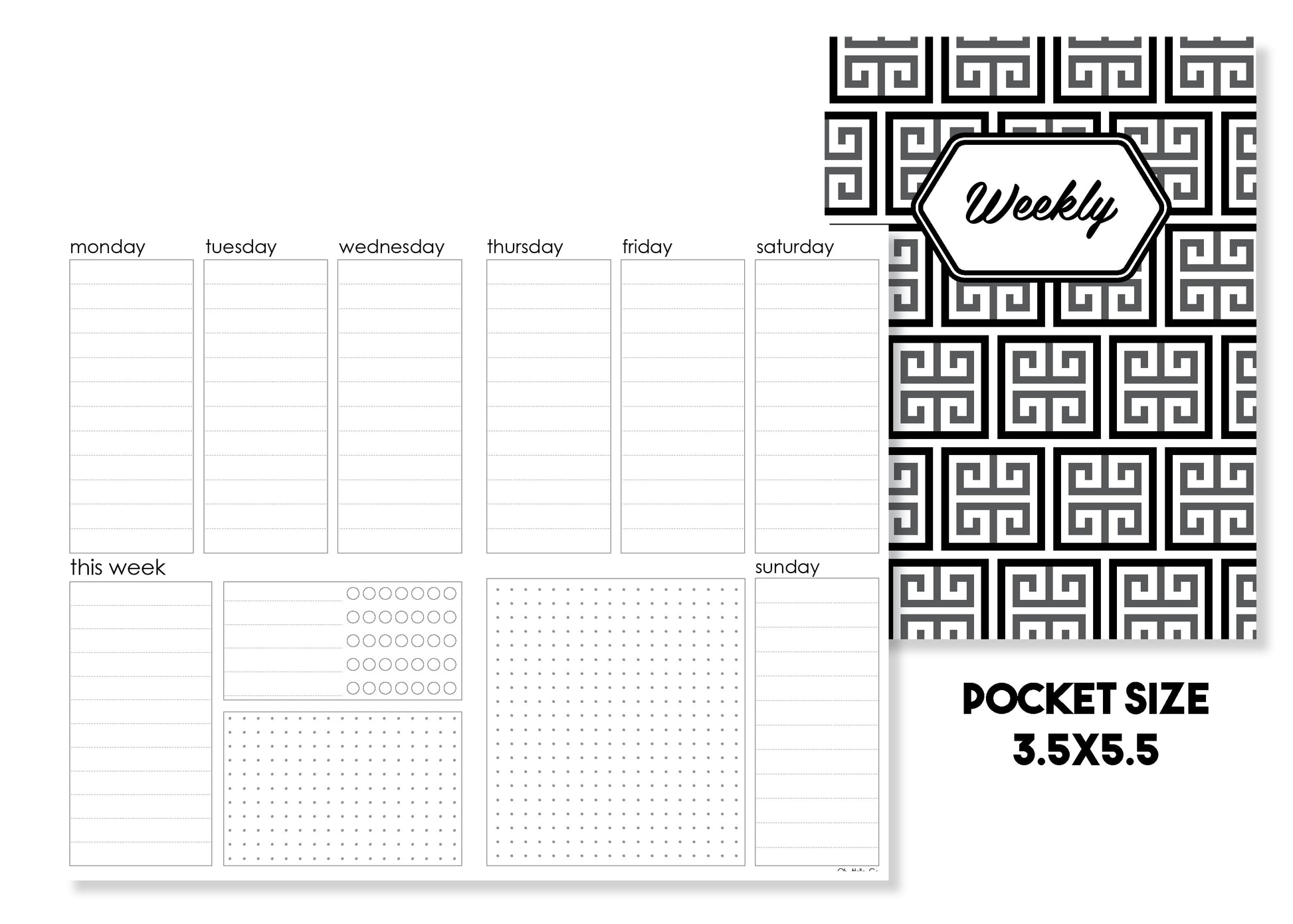 Standard Weekly Traveler's Notebook Insert - Oh, Hello Stationery Co. bullet journal Erin Condren stickers scrapbook planner case customized gifts mugs Travlers Notebook unique fun 