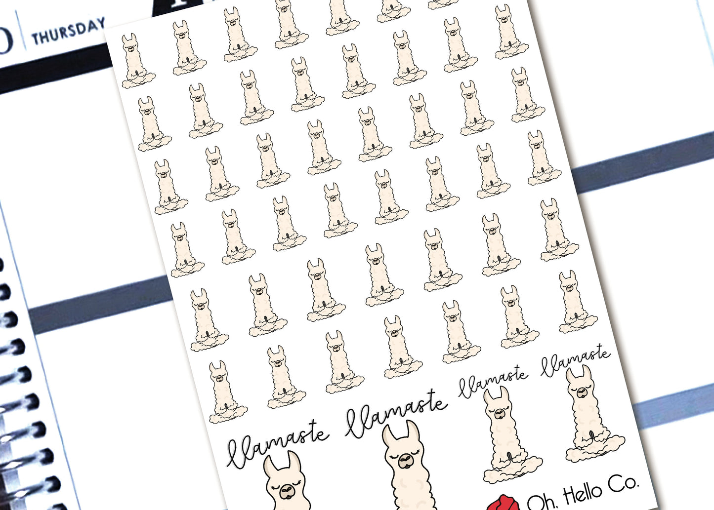 Llamaste Yoga Llamas - Printable Stickers for the Silhouette - Oh, Hello Stationery Co. bullet journal Erin Condren stickers scrapbook planner case customized gifts mugs Travlers Notebook unique fun 