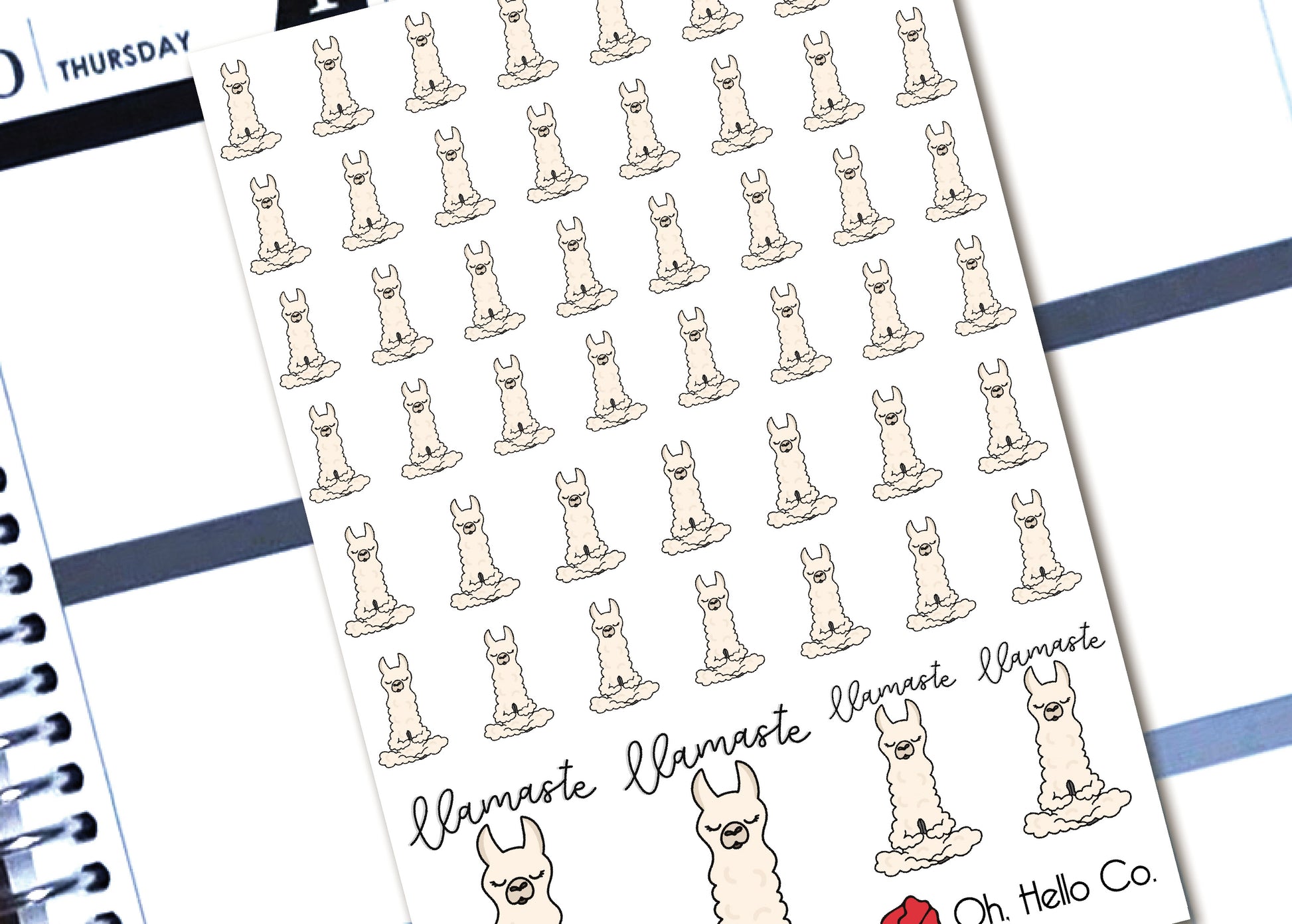 Llamaste Yoga Llamas - Printable Stickers for the Silhouette - Oh, Hello Stationery Co. bullet journal Erin Condren stickers scrapbook planner case customized gifts mugs Travlers Notebook unique fun 