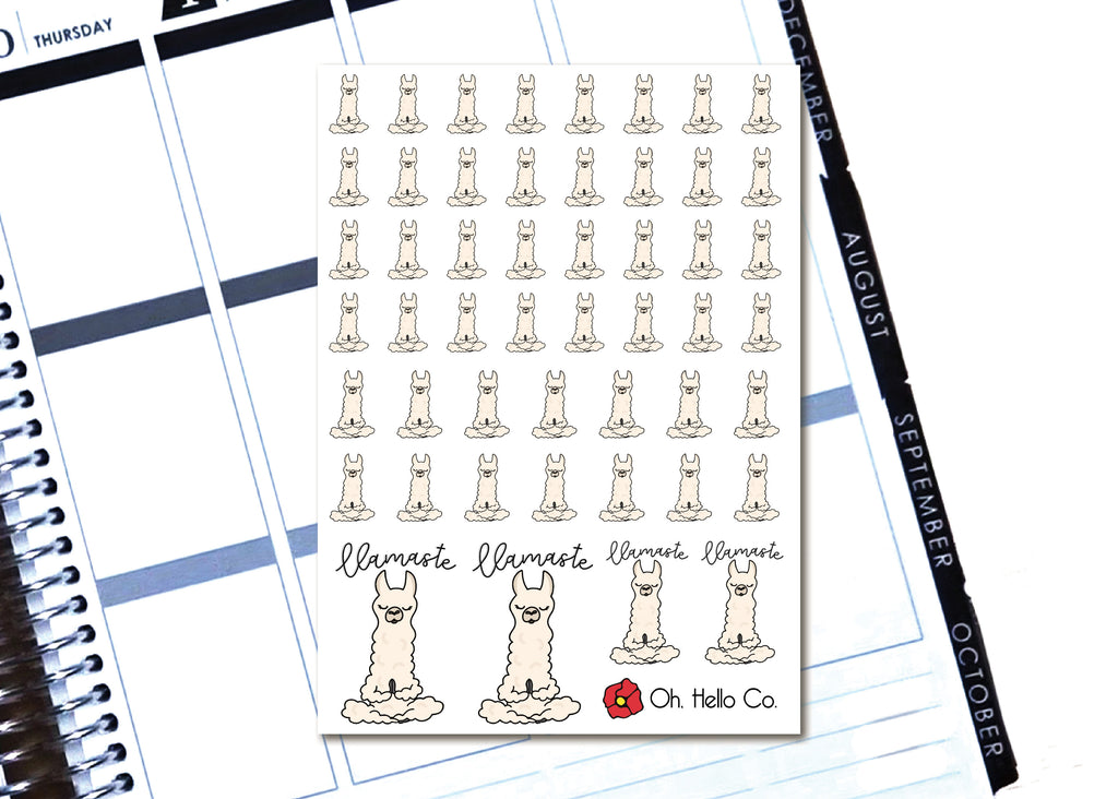 Llamaste Yoga Llamas - Printable Stickers for the Silhouette - Oh, Hello Stationery Co. bullet journal Erin Condren stickers scrapbook planner case customized gifts mugs Travlers Notebook unique fun 