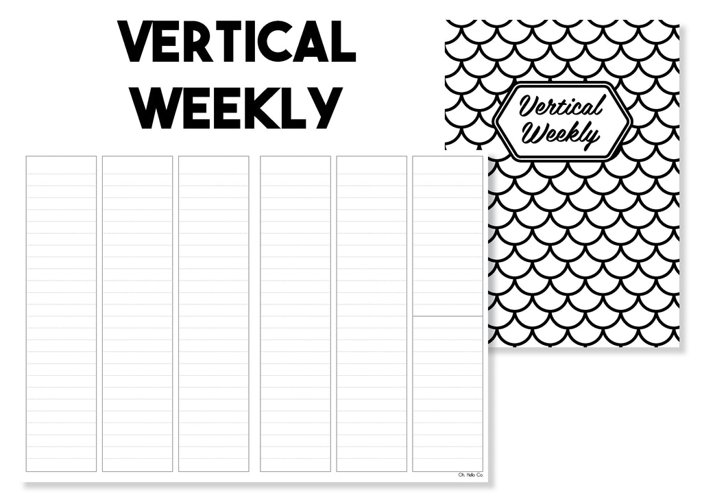 Vertical Weekly Traveler's Notebook Insert - Oh, Hello Stationery Co. bullet journal Erin Condren stickers scrapbook planner case customized gifts mugs Travlers Notebook unique fun 